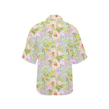 Hydrangea Pattern Print Design HD02 Women's Hawaiian Shirt