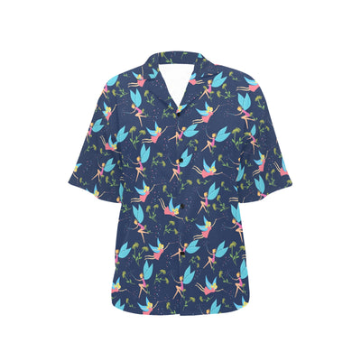 Fairy with flower Print Pattern Women's Hawaiian Shirt