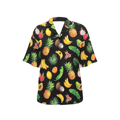Tropical Fruits Pattern Print Design TF03 Women's Hawaiian Shirt