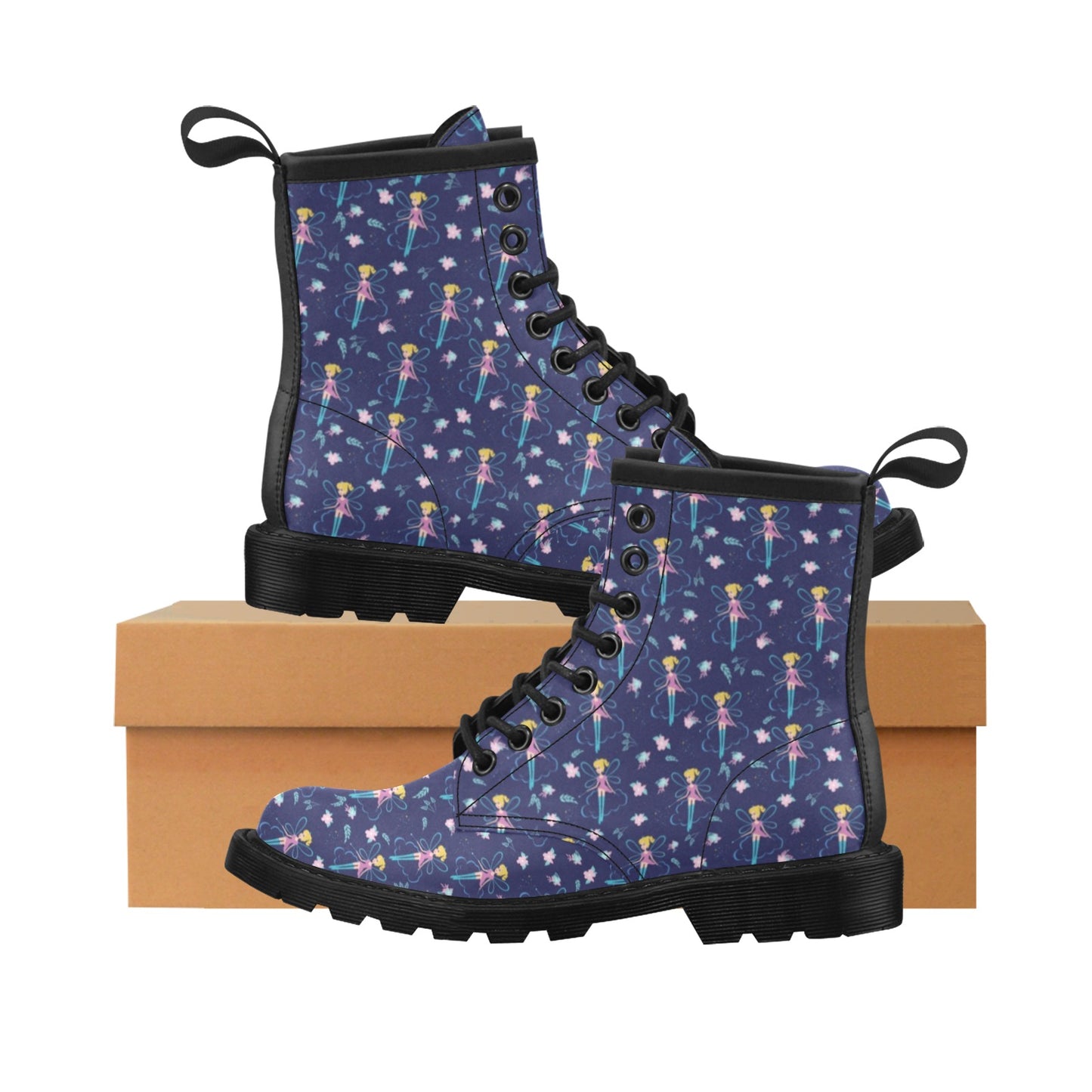 Fairy Cartoon Style Print Pattern Women's Boots