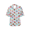 Cupcakes Fancy Heart Print Pattern Women's Hawaiian Shirt