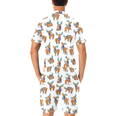 Moose Cute Pattern Print Design 01 Men's Romper