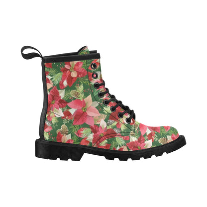 Poinsettia Pattern Print Design POT03 Women's Boots