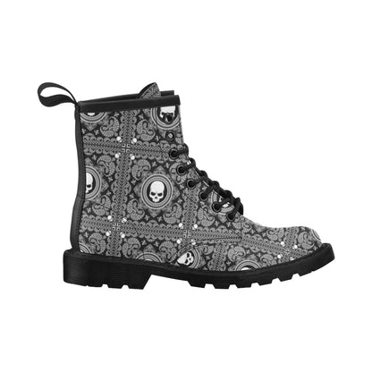 Bandana Skull Print Design LKS303 Women's Boots