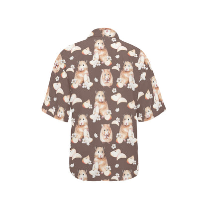 Hamster Pattern Print Design 03 Women's Hawaiian Shirt