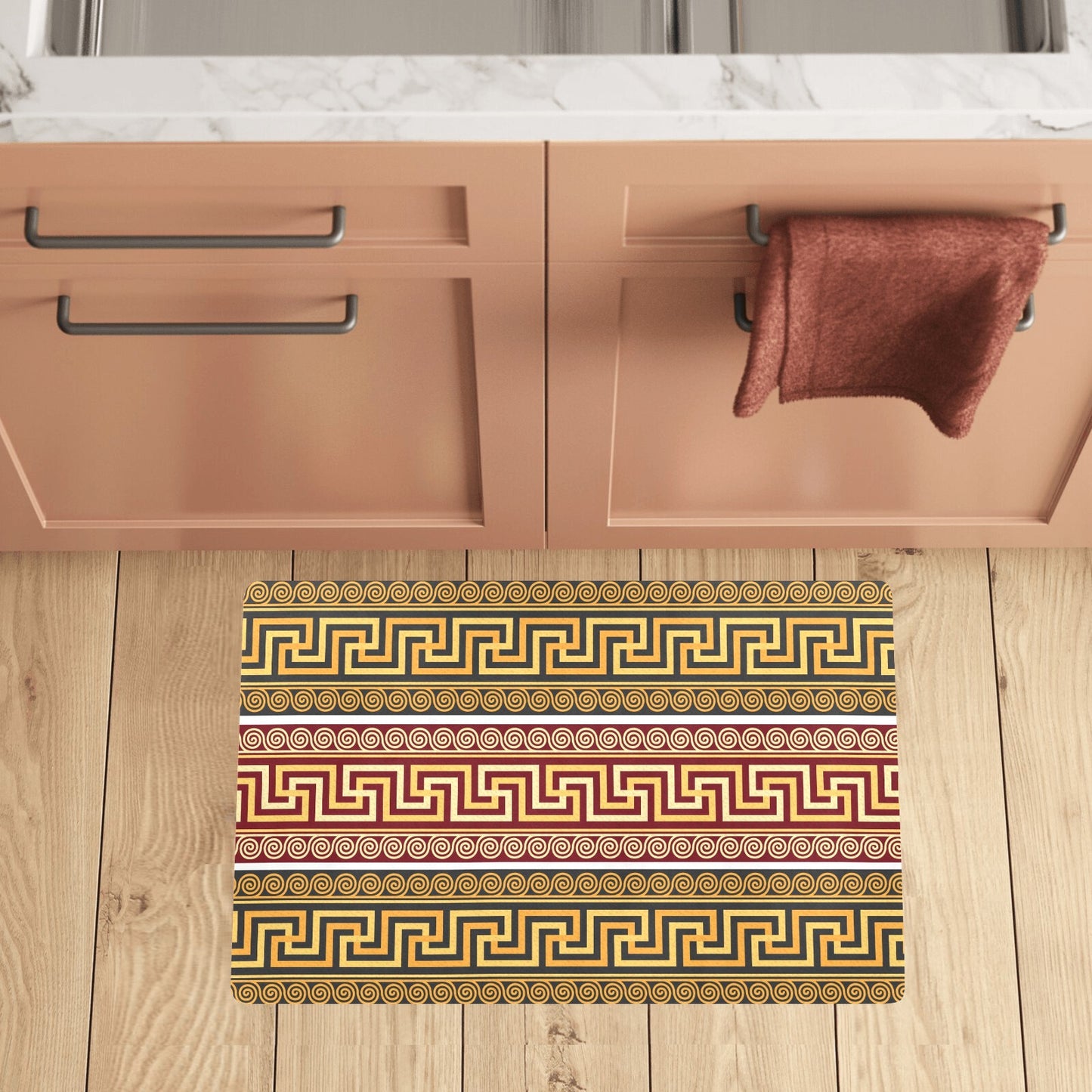 Ancient Greek Pattern Print Design LKS302 Kitchen Mat