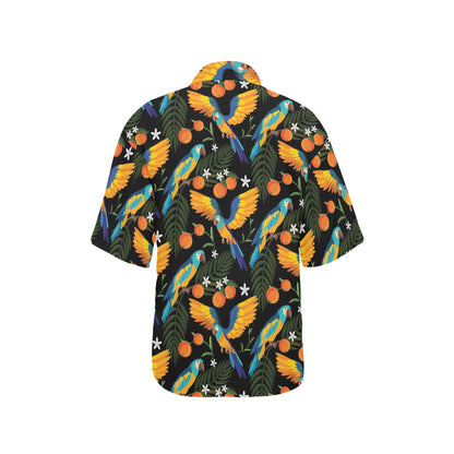 Macaw Pattern Print Design 03 Women's Hawaiian Shirt