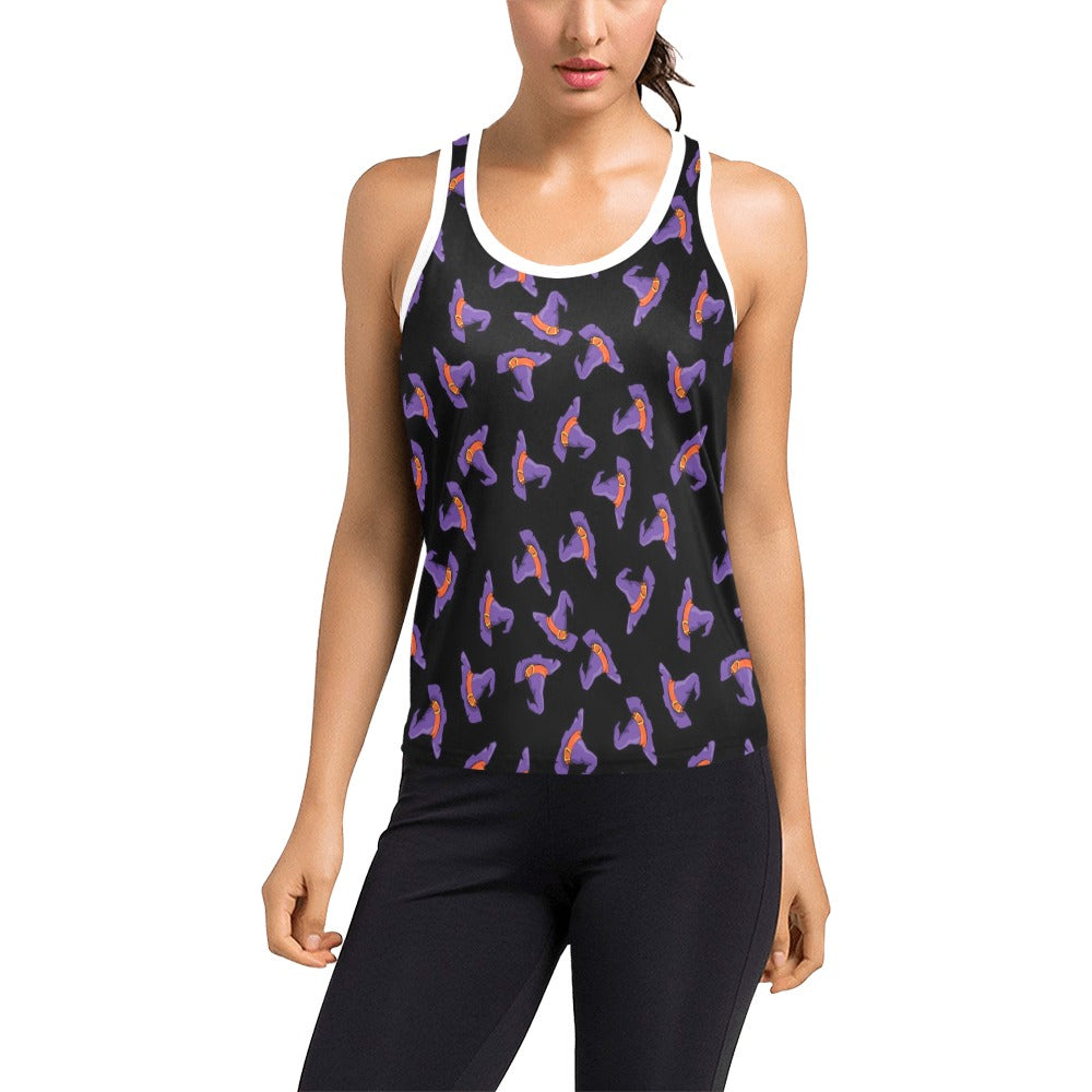 Witch Hat Print Design LKS304 Women's Racerback Tank Top