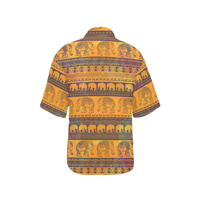 Elephant Aztec Women's Hawaiian Shirt