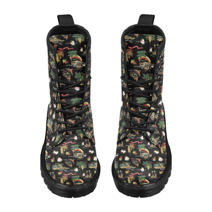 Hawaiian Island Themed Print Women's Boots