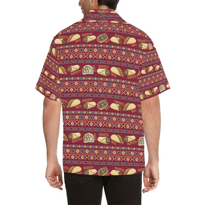 Burrito Taco Print Design LKS302 Men's Hawaiian Shirt