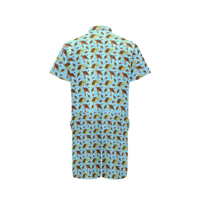 Hello Sea Turtle Print Pattern Men's Romper