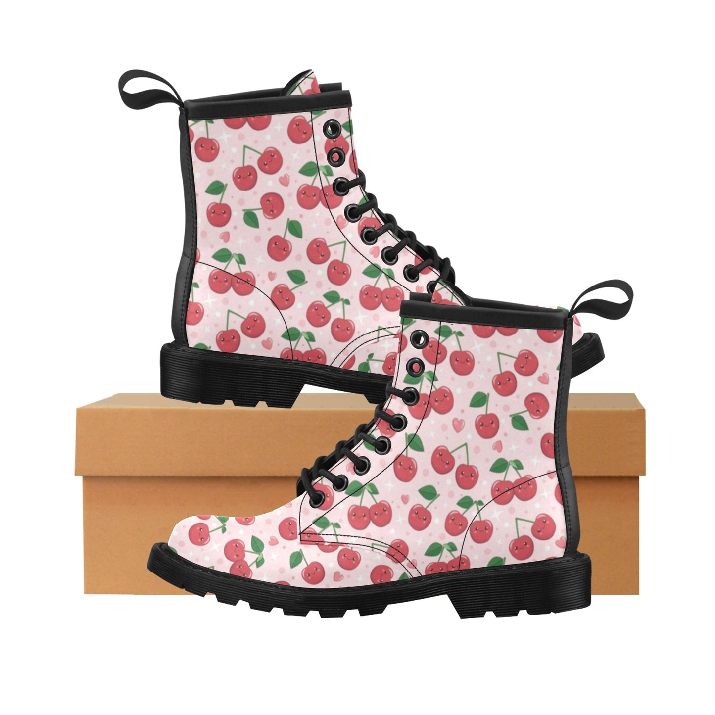 Cherry Pattern Print Design CH02 Women's Boots