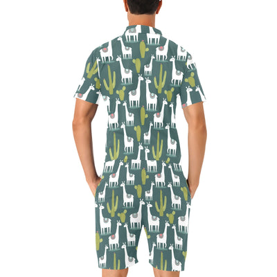 Llama Cactus Pattern Print Design 02 Men's Romper