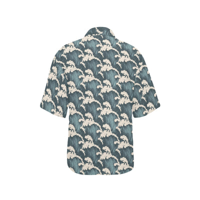 Wave Art Print Women's Hawaiian Shirt