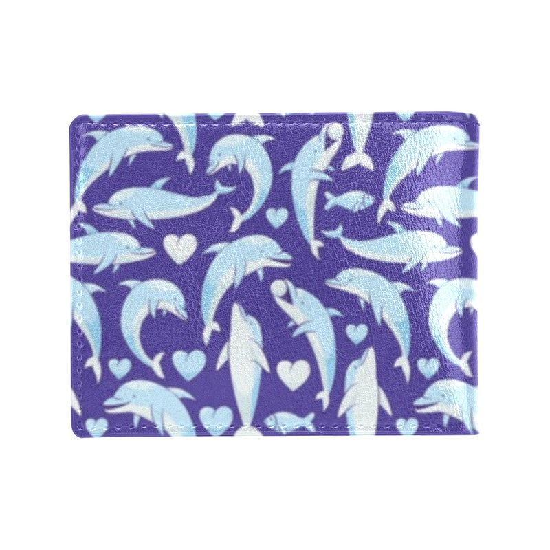 Dolphin Smile Print Pattern Men's ID Card Wallet