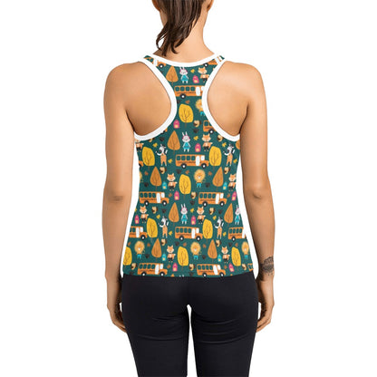 School Bus Print Design LKS309 Women's Racerback Tank Top