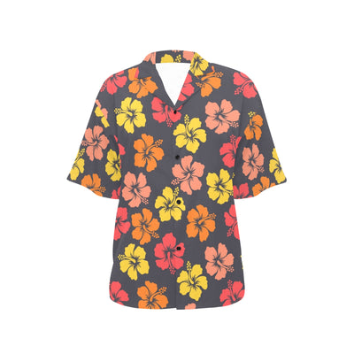 Hibiscus Pattern Print Design HB024 Women's Hawaiian Shirt