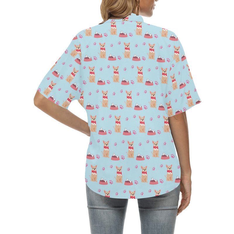 Chihuahua Pattern Print Design 05 Women's Hawaiian Shirt