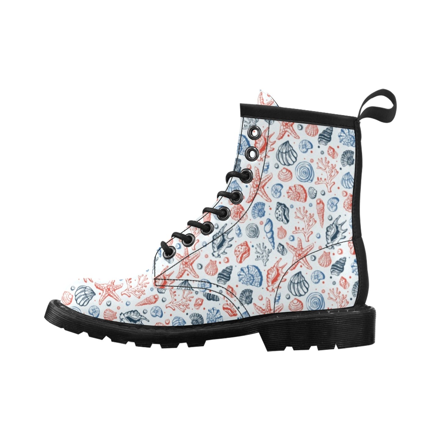 Seashell Print Design LKS307 Women's Boots