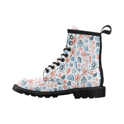 Seashell Print Design LKS307 Women's Boots
