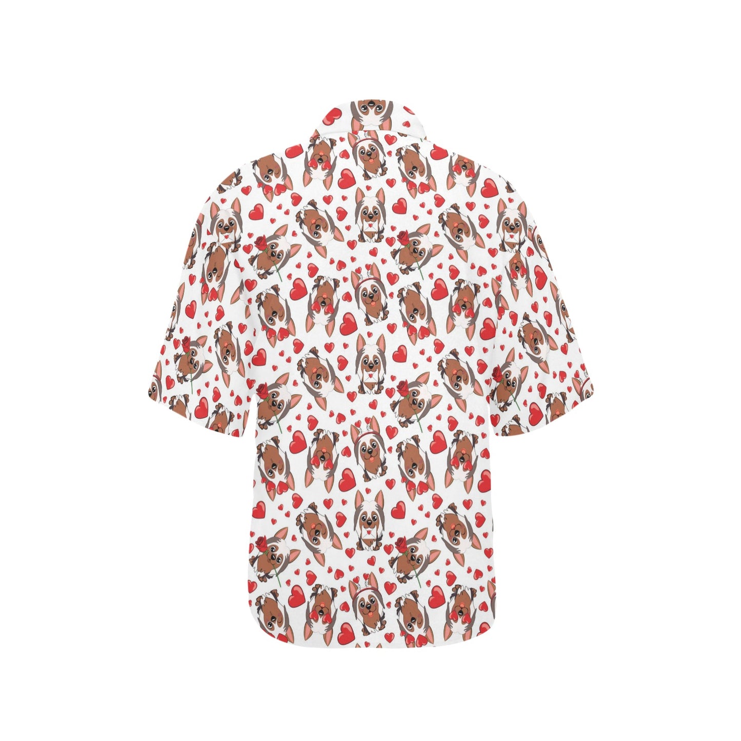 Silky Terriers Heart Print Design LKS302 Women's Hawaiian Shirt
