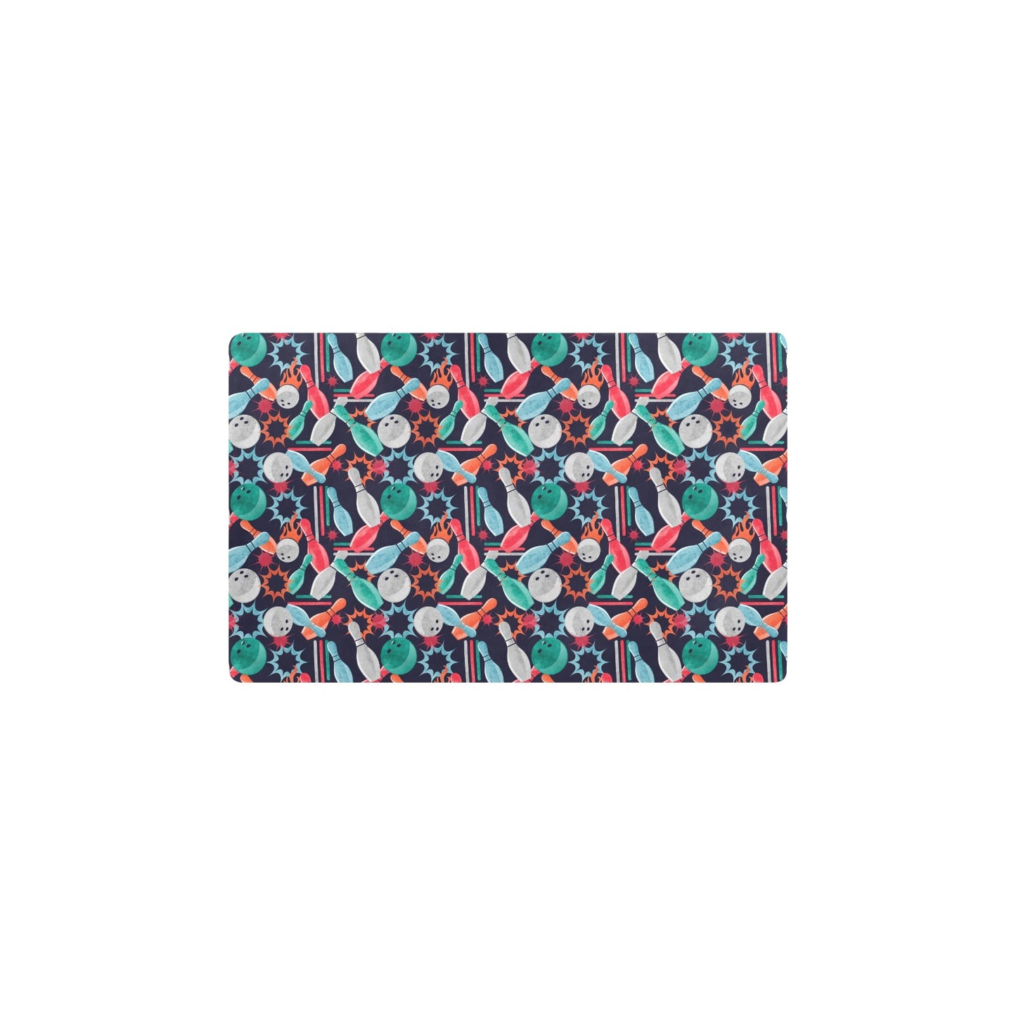 Bowling Pattern Print Design 08 Kitchen Mat
