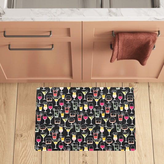 Cocktail Pattern Print Design 01 Kitchen Mat