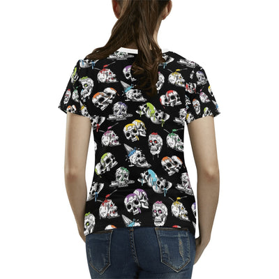 Skull Print Design LKS3013 Women's  T-shirt