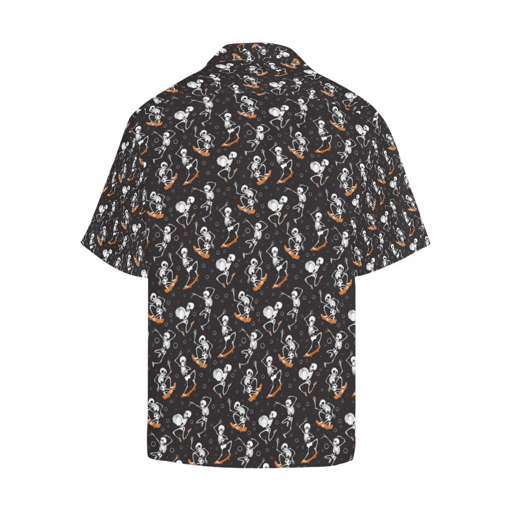 Skateboard With Skeleton Print Design LKS303 Men's Hawaiian Shirt