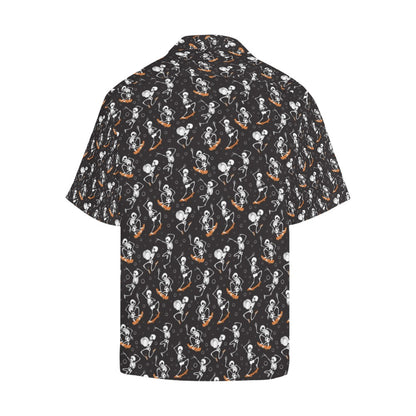 Skateboard With Skeleton Print Design LKS303 Men's Hawaiian Shirt