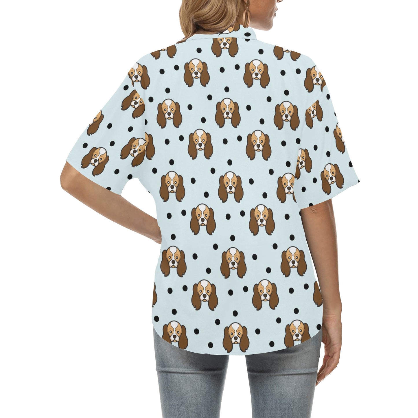 Cavalier King Charles Spaniels Pattern Print Design 02 Women's Hawaiian Shirt