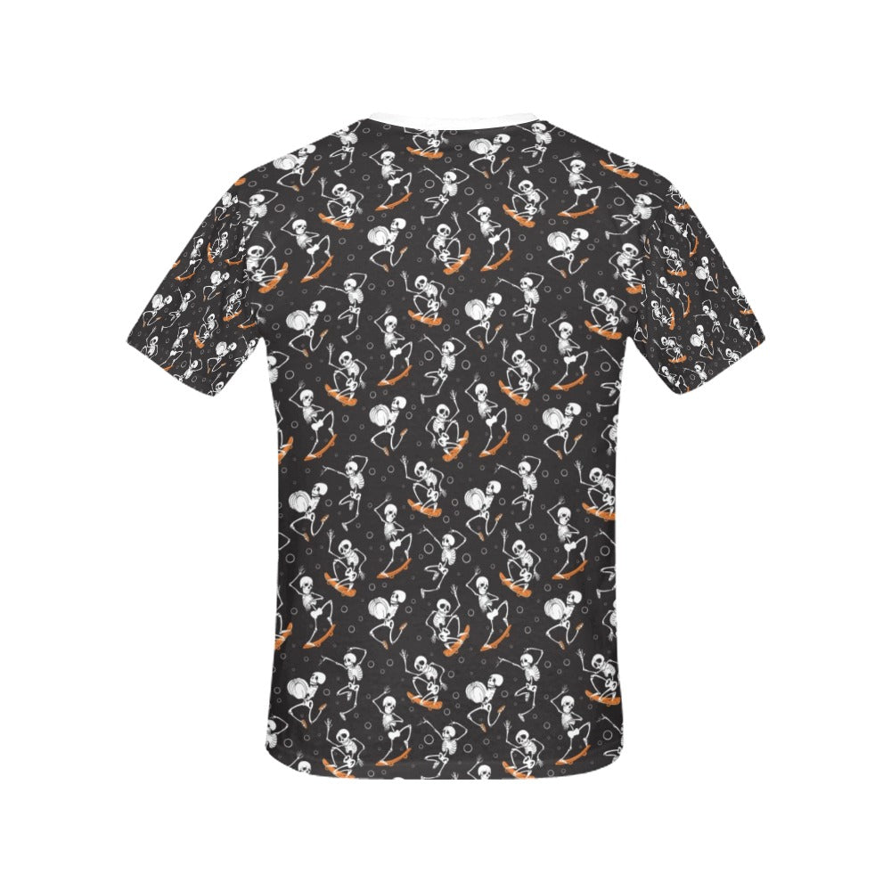 Skateboard With Skeleton Print Design LKS303 Women's  T-shirt