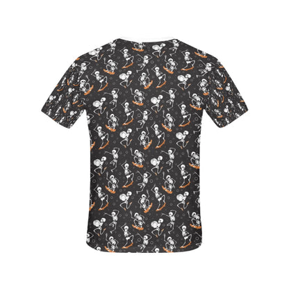 Skateboard With Skeleton Print Design LKS303 Women's  T-shirt