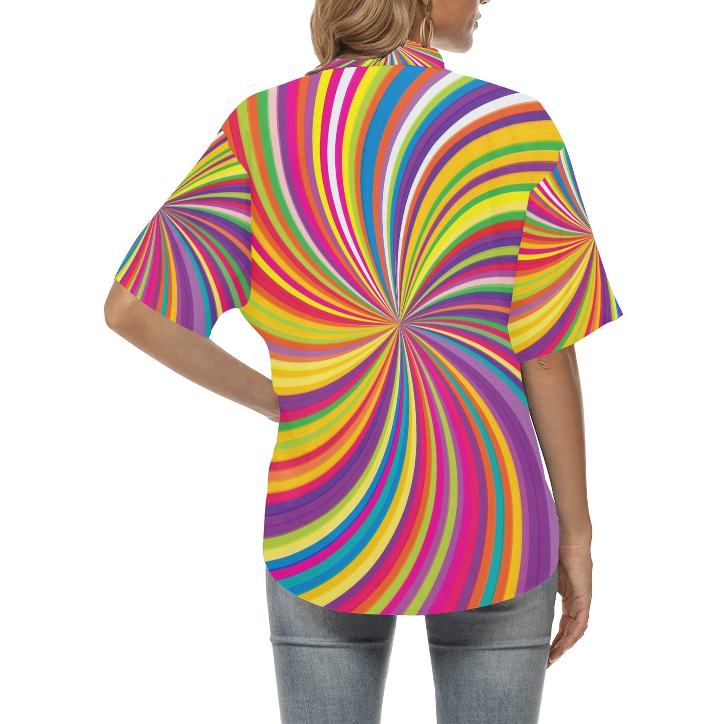 Vortex Print Design LKS301 Women's Hawaiian Shirt
