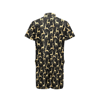 Deer Gold Pattern Men's Romper