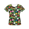 Hibiscus With Butterfly Print Design LKS305 Women's  T-shirt