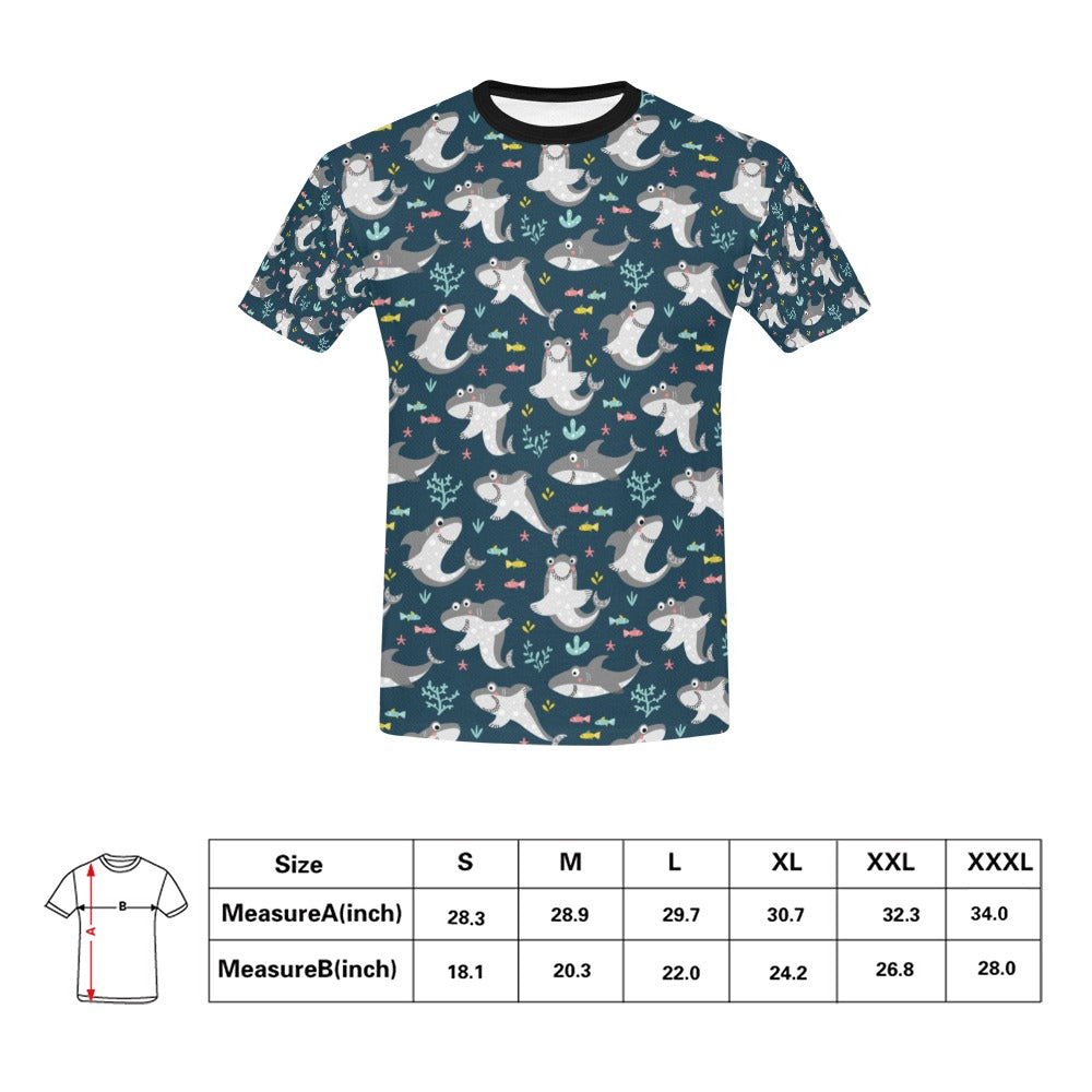 Shark Print Design LKS307 Men's All Over Print T-shirt
