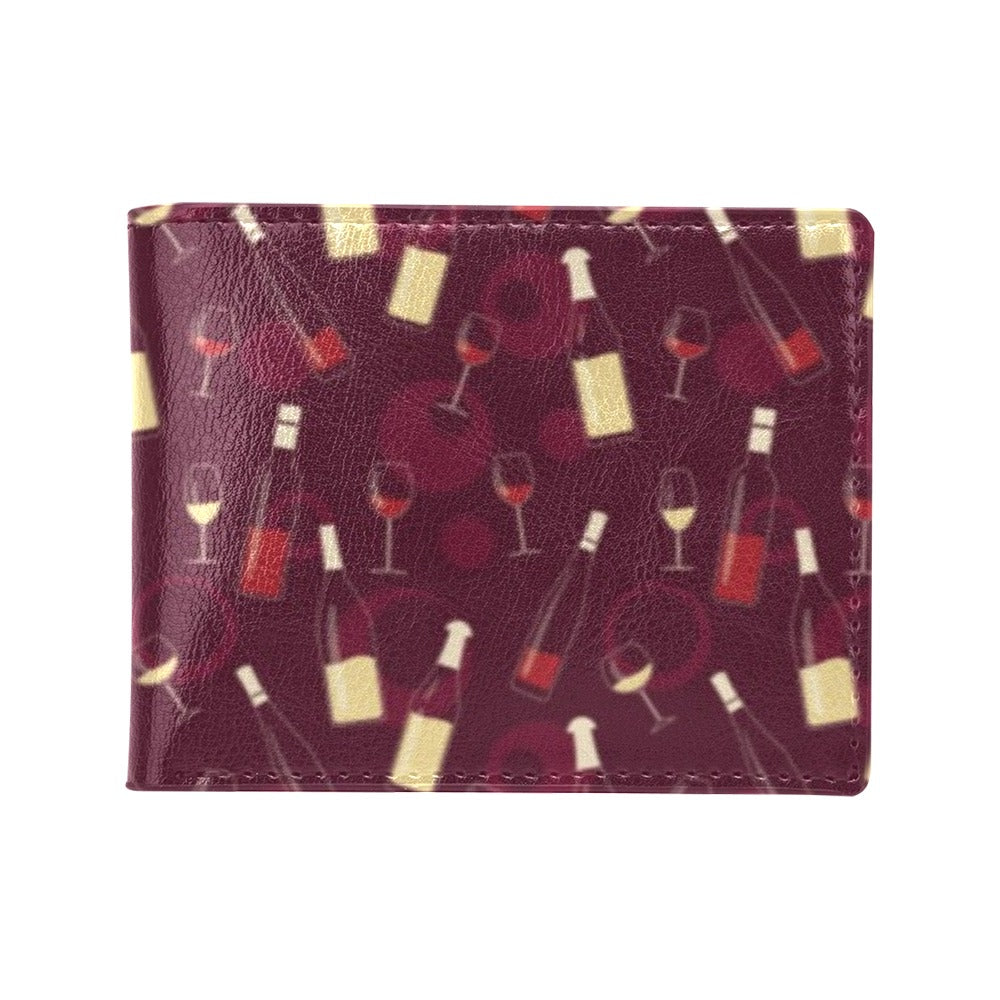 Wine Themed Pattern Print Men's ID Card Wallet