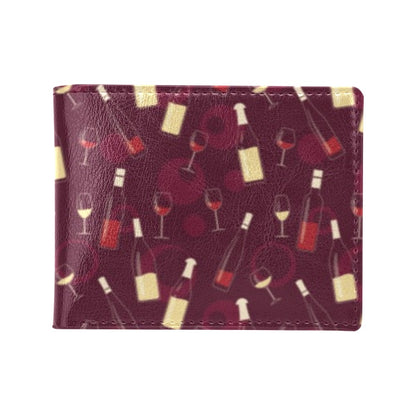 Wine Themed Pattern Print Men's ID Card Wallet