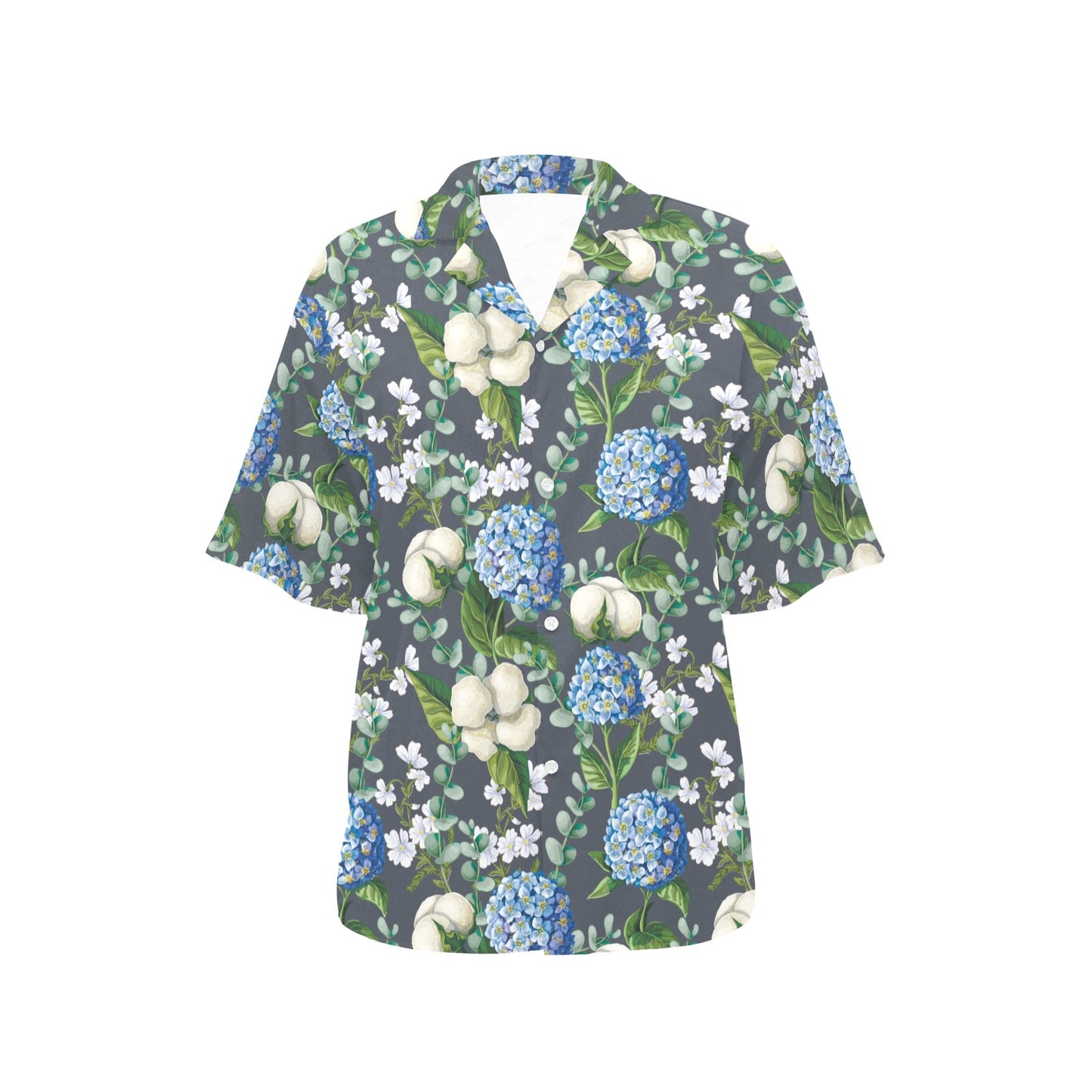 Hydrangea Pattern Print Design 02 Women's Hawaiian Shirt