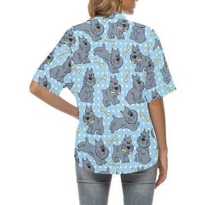 Schnauzers Pattern Print Design A02 Women's Hawaiian Shirt