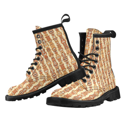 Tiki Orange Vertical Pattern Women's Boots