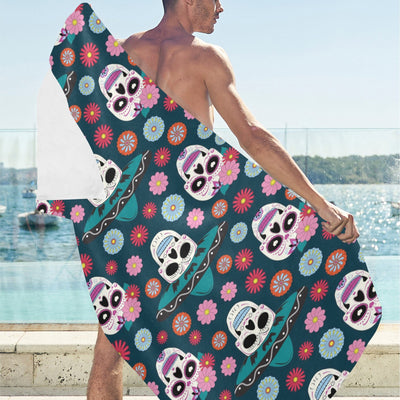 Sugar Skull Print Design LKS308 Beach Towel 32" x 71"