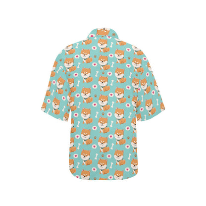 Shiba Inu Print Design LKS3013 Women's Hawaiian Shirt