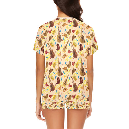 Western Lifestyle Print Design LKS303 Women's Short Pajama Set