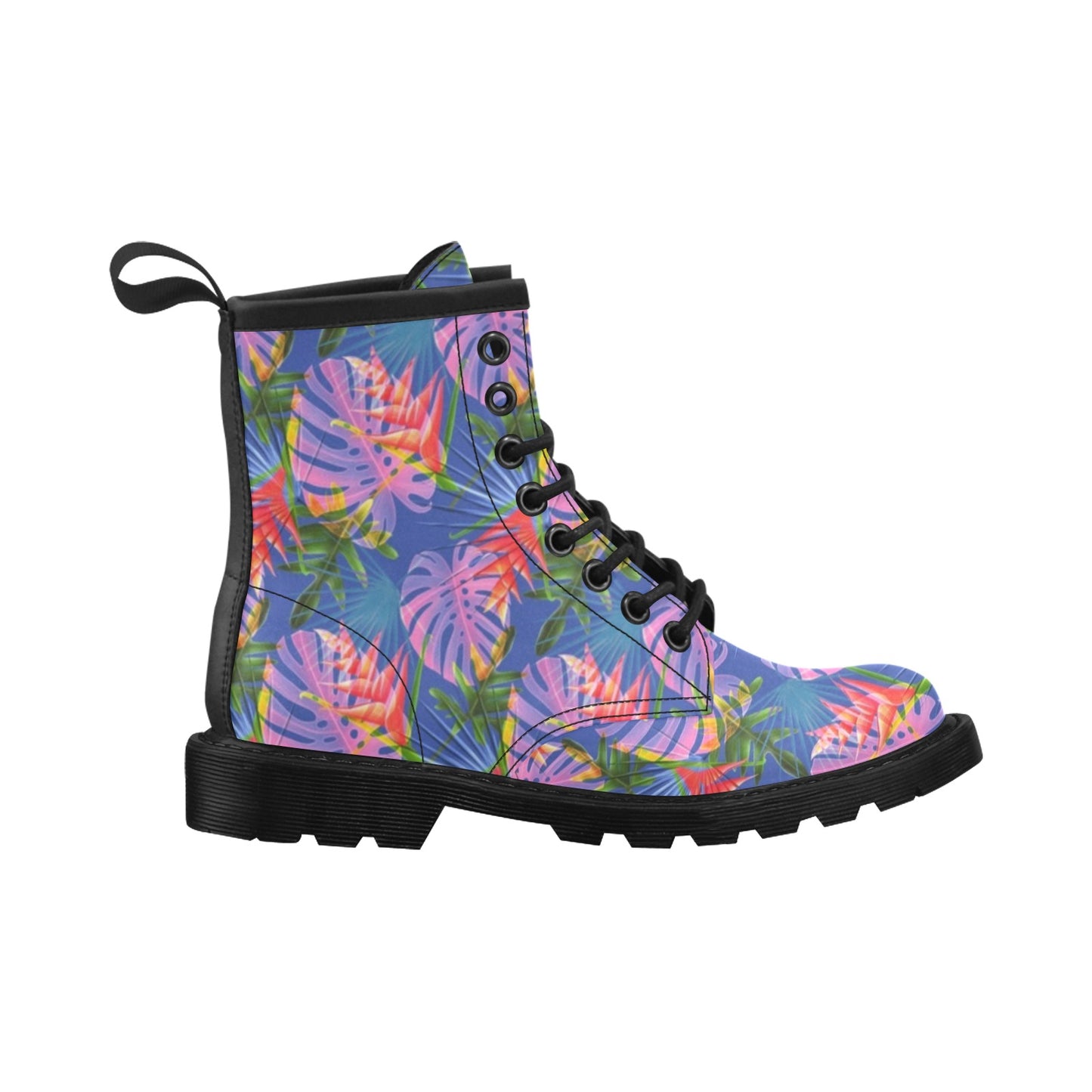 Tropical Flower Pattern Print Design TF025 Women's Boots