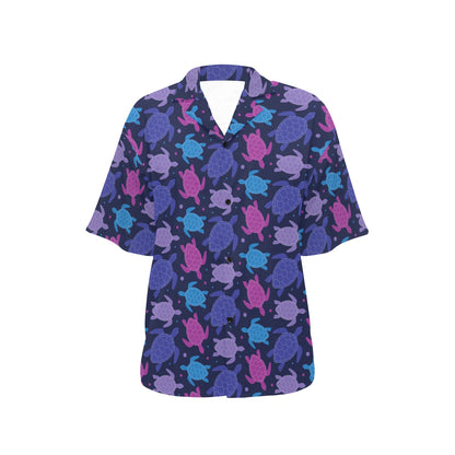 Sea Turtle Print Design LKS309 Women's Hawaiian Shirt