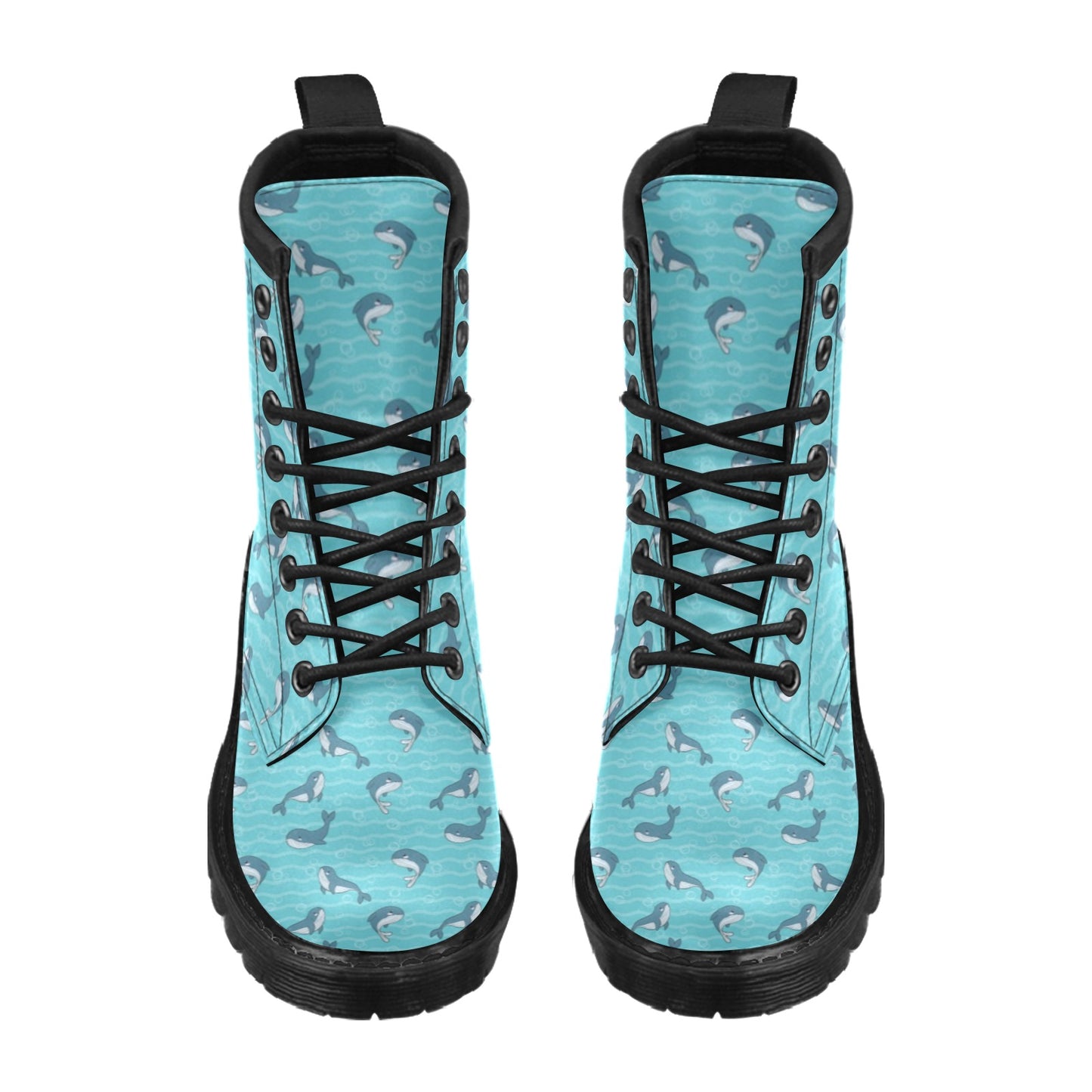 Whale Print Design LKS303 Women's Boots