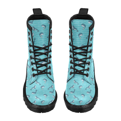 Whale Print Design LKS303 Women's Boots